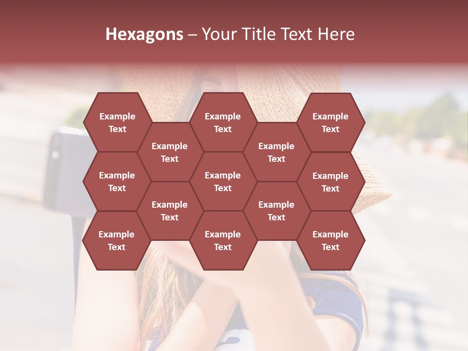 Young Brunette Vacation PowerPoint Template