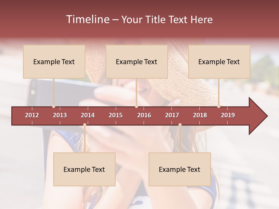 Young Brunette Vacation PowerPoint Template