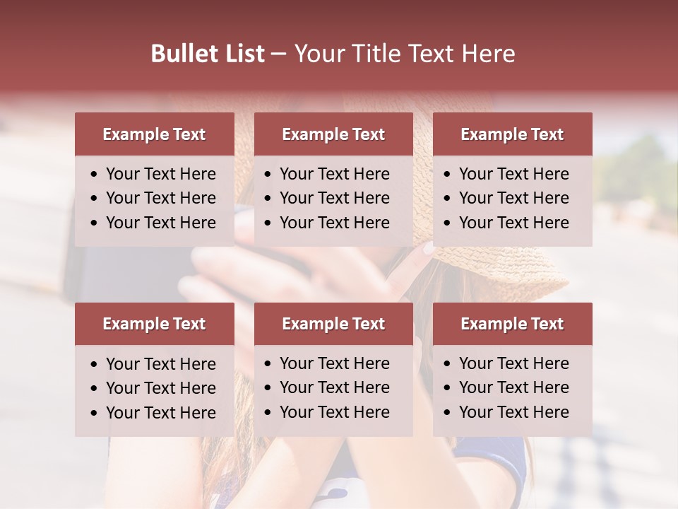 Young Brunette Vacation PowerPoint Template