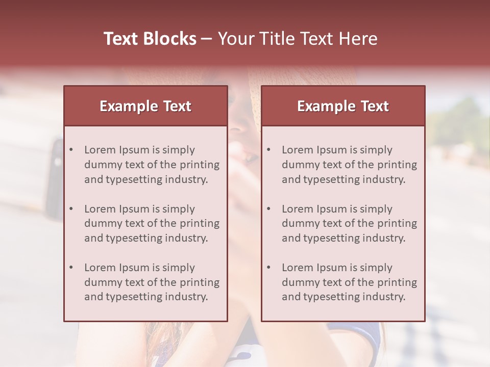 Young Brunette Vacation PowerPoint Template