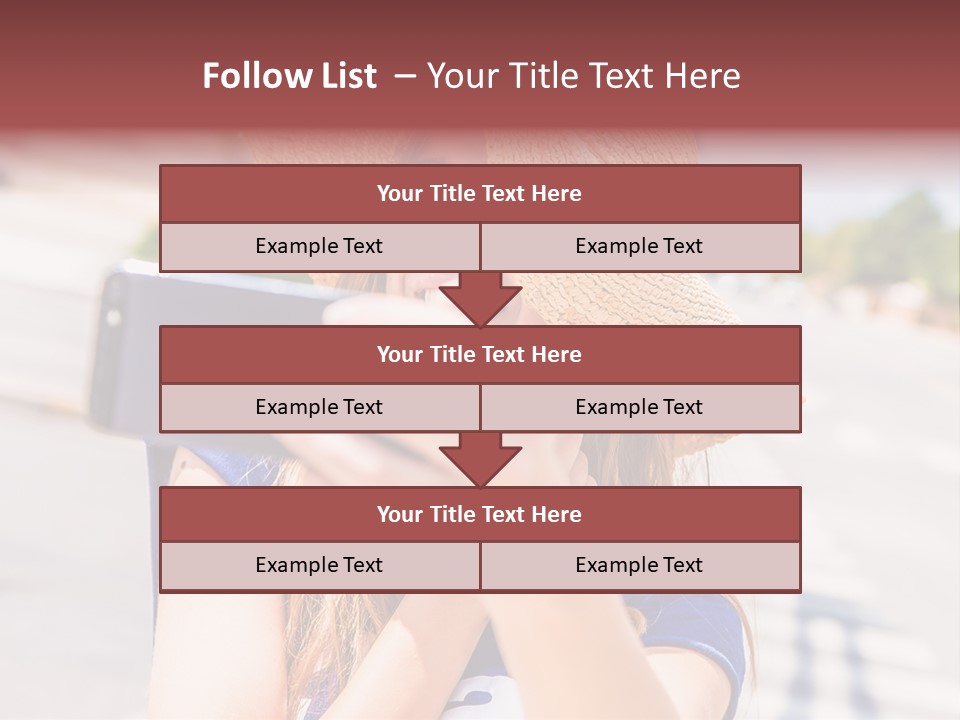 Young Brunette Vacation PowerPoint Template