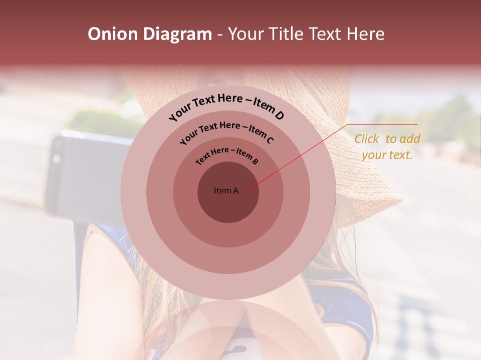 Young Brunette Vacation PowerPoint Template