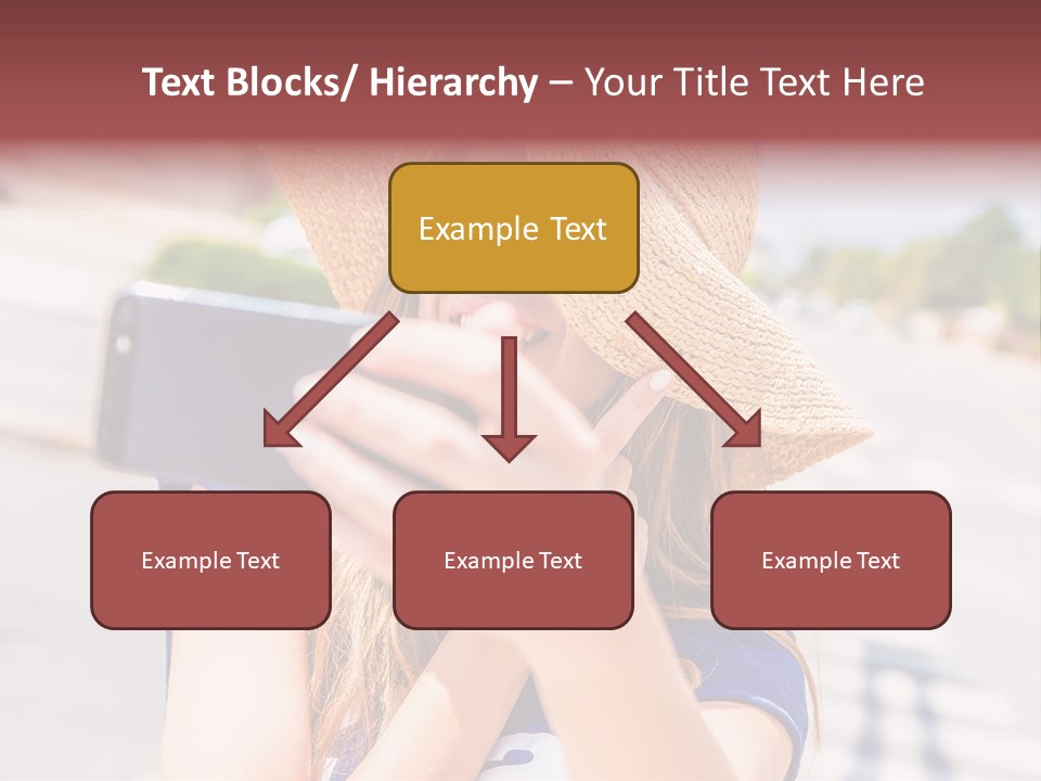 Young Brunette Vacation PowerPoint Template