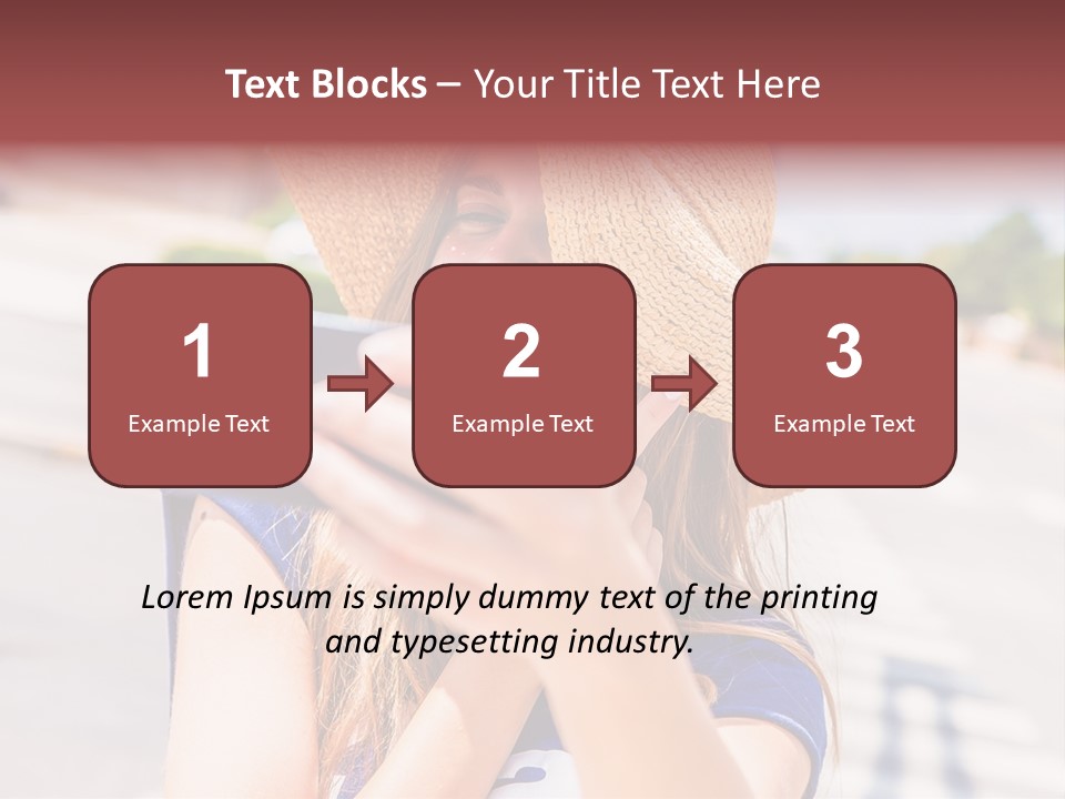 Young Brunette Vacation PowerPoint Template