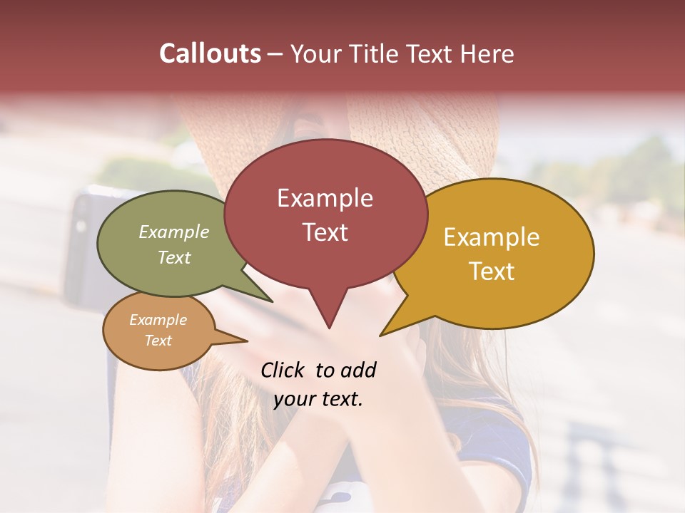 Young Brunette Vacation PowerPoint Template