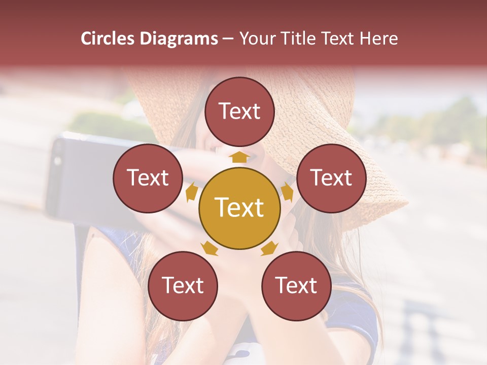 Young Brunette Vacation PowerPoint Template