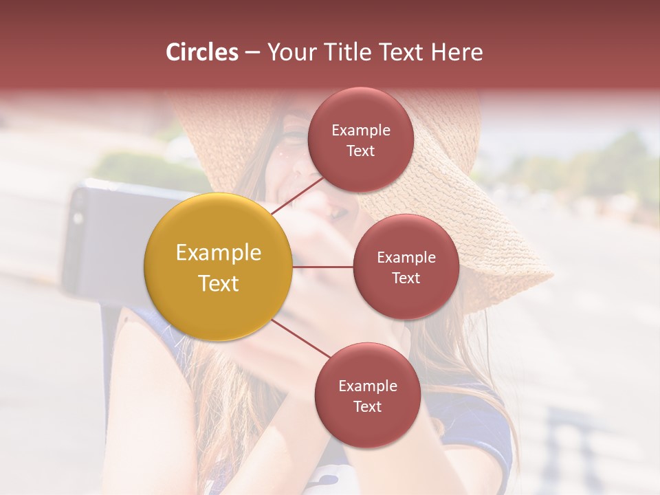 Young Brunette Vacation PowerPoint Template