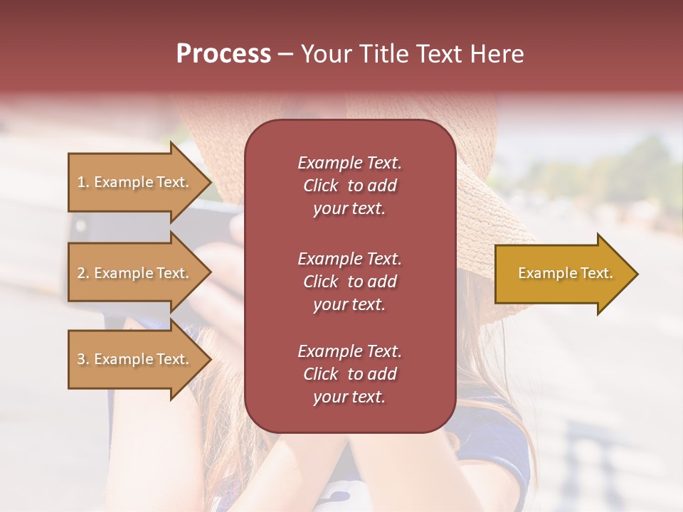 Young Brunette Vacation PowerPoint Template