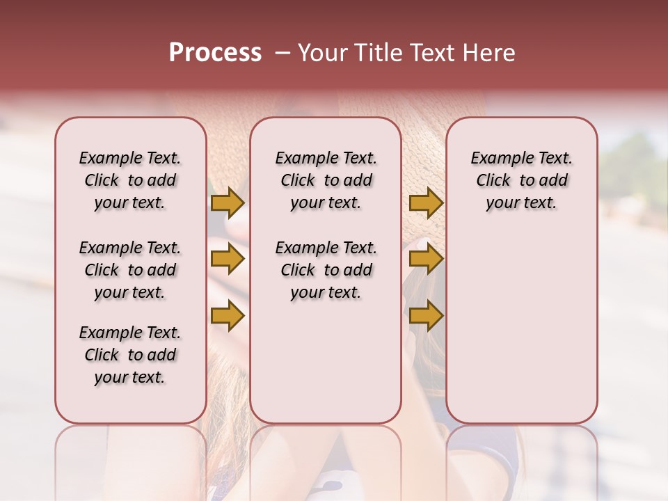 Young Brunette Vacation PowerPoint Template