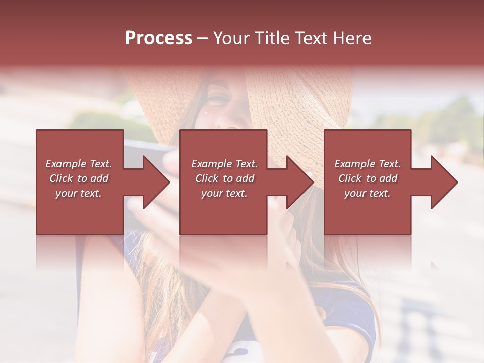 Young Brunette Vacation PowerPoint Template