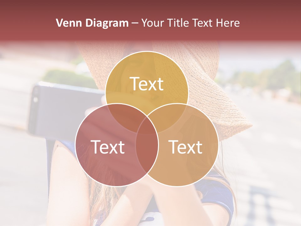 Young Brunette Vacation PowerPoint Template