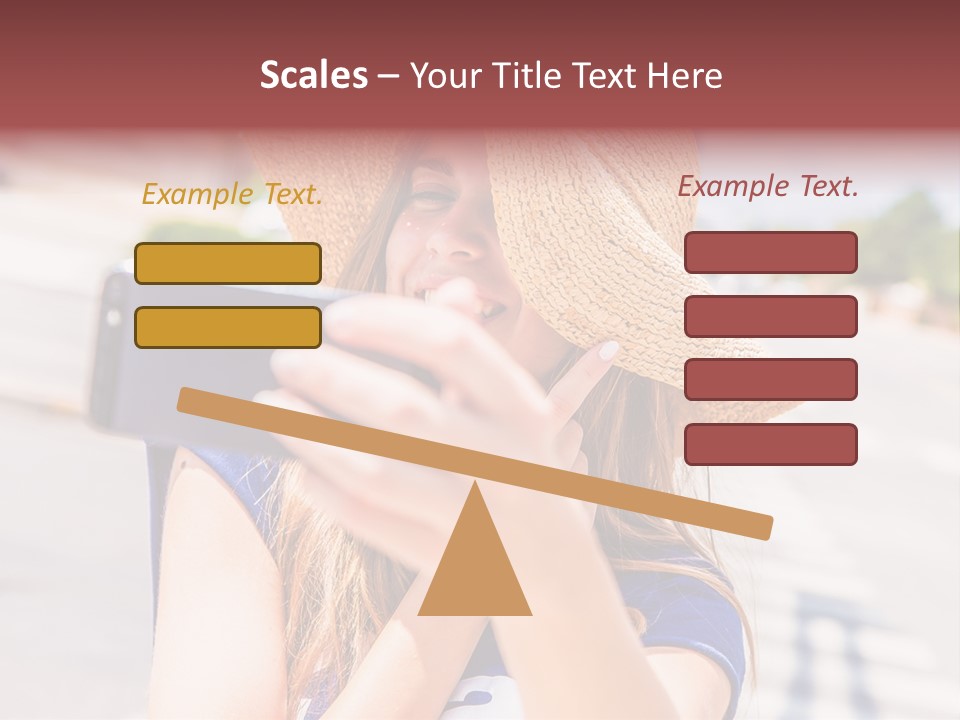 Young Brunette Vacation PowerPoint Template