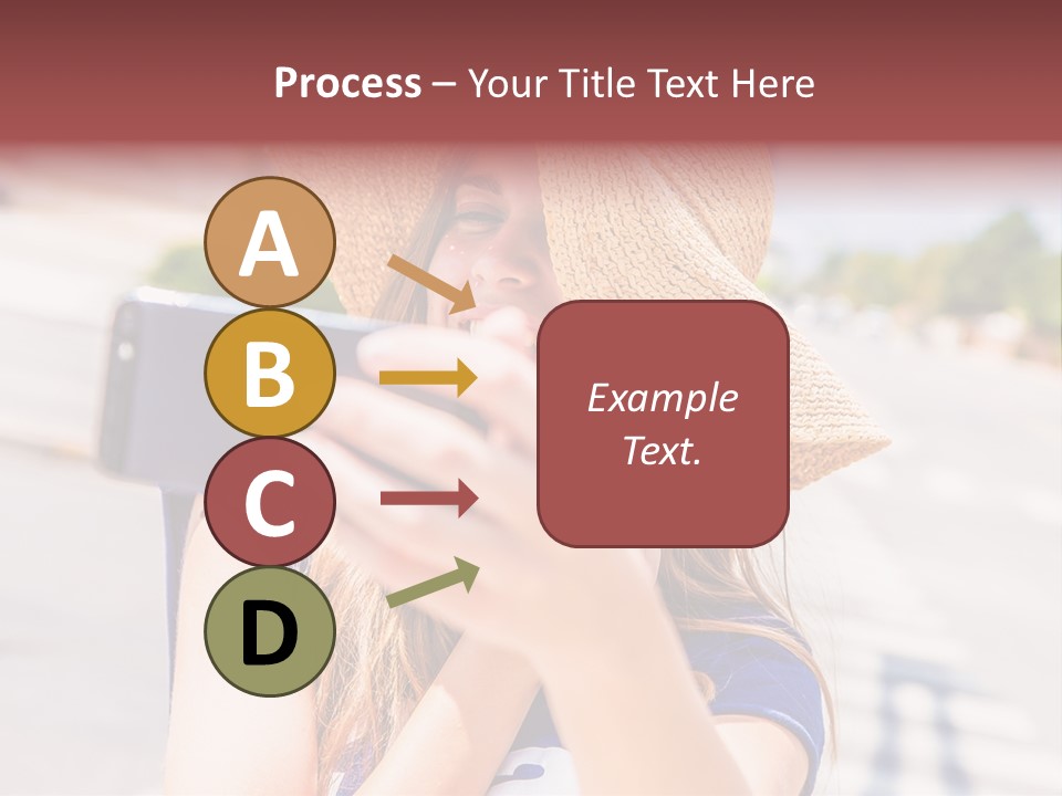 Young Brunette Vacation PowerPoint Template