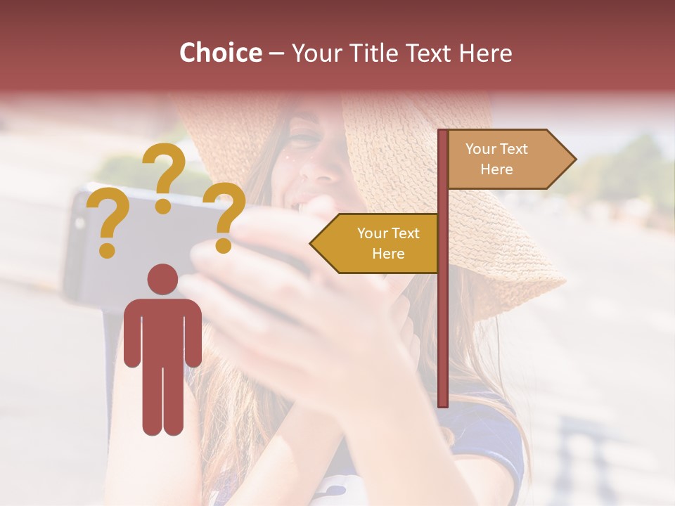 Young Brunette Vacation PowerPoint Template