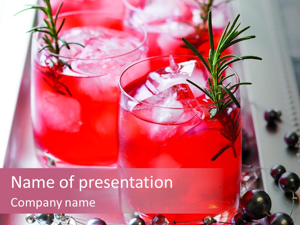 A Row Of Glasses Filled With Drinks On Top Of A Table PowerPoint Template