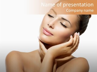 Facial Blissful Caucasian PowerPoint Template