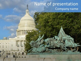 Washington Dc Building Front PowerPoint Template