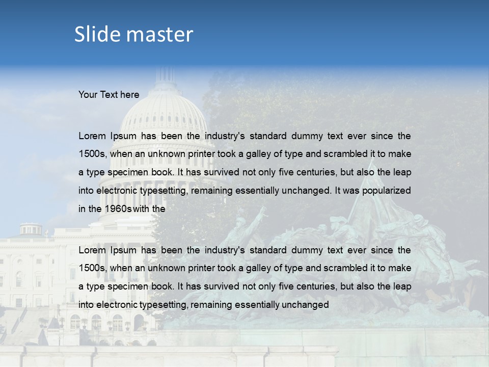 Washington Dc Building Front PowerPoint Template