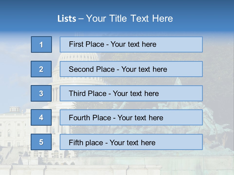 Washington Dc Building Front PowerPoint Template