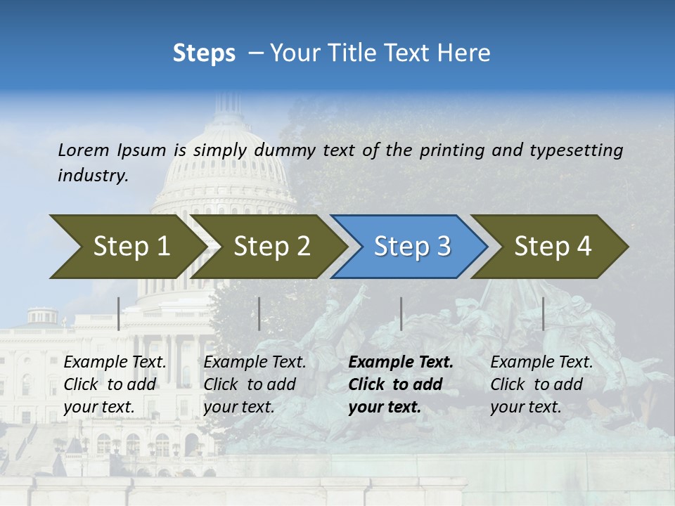 Washington Dc Building Front PowerPoint Template