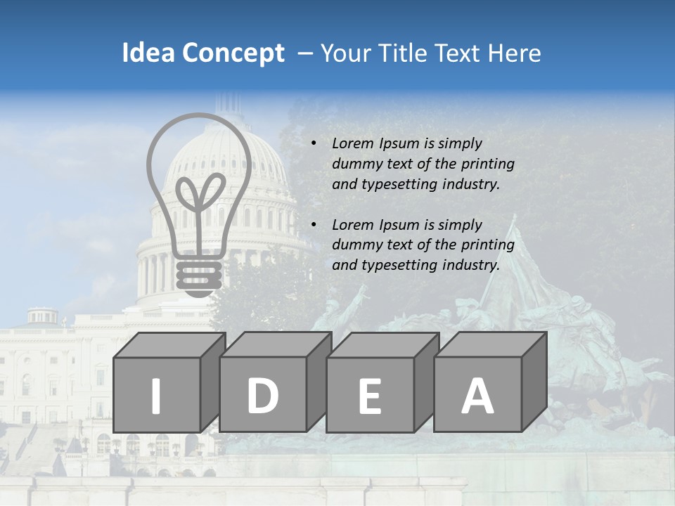 Washington Dc Building Front PowerPoint Template