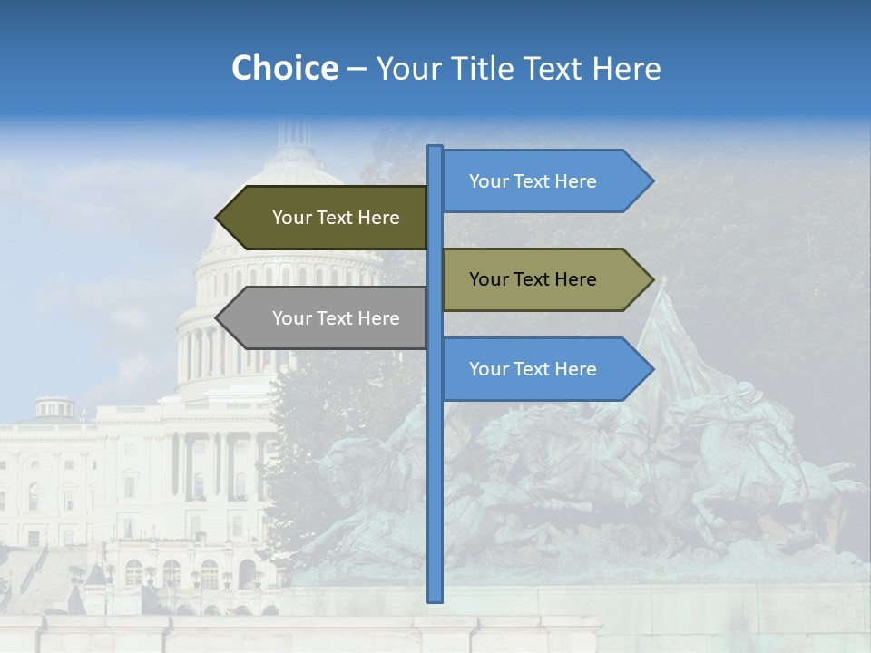 Washington Dc Building Front PowerPoint Template