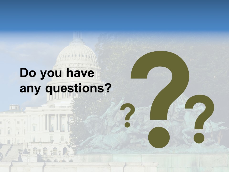 Washington Dc Building Front PowerPoint Template