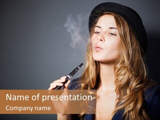 Sensual Suit Cigarette PowerPoint Template