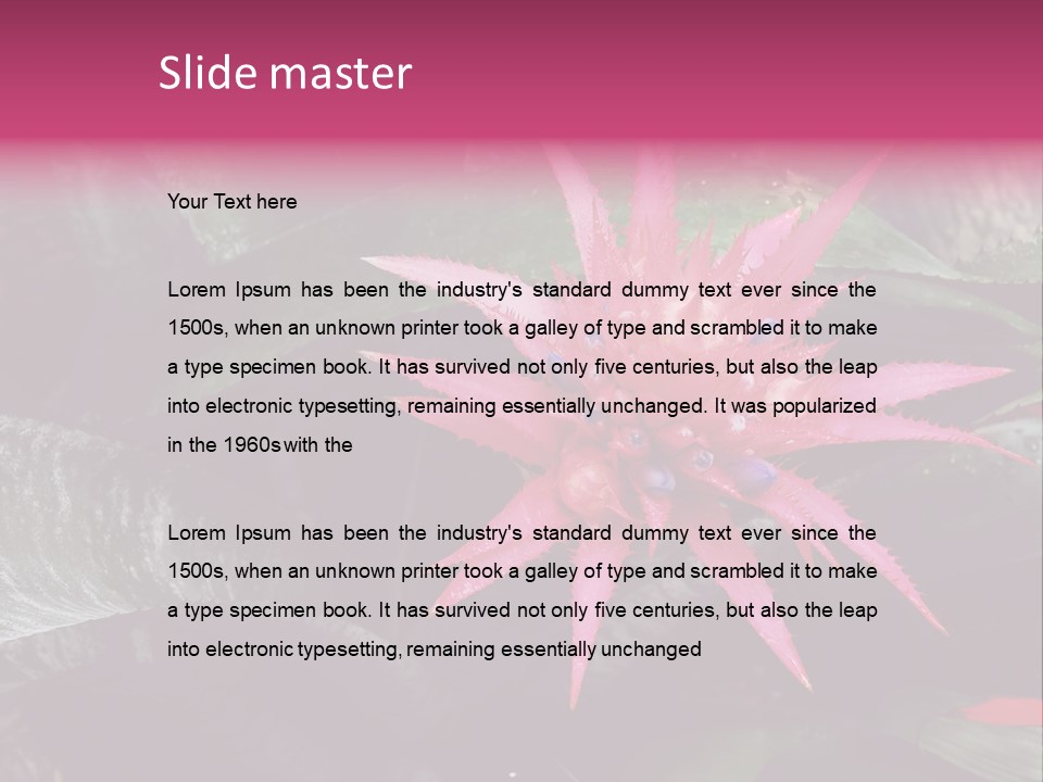Pink Garden Plant PowerPoint Template
