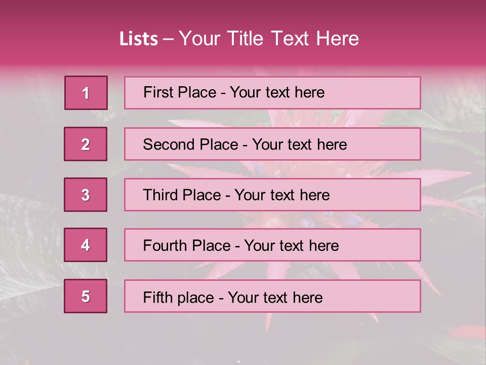Pink Garden Plant PowerPoint Template
