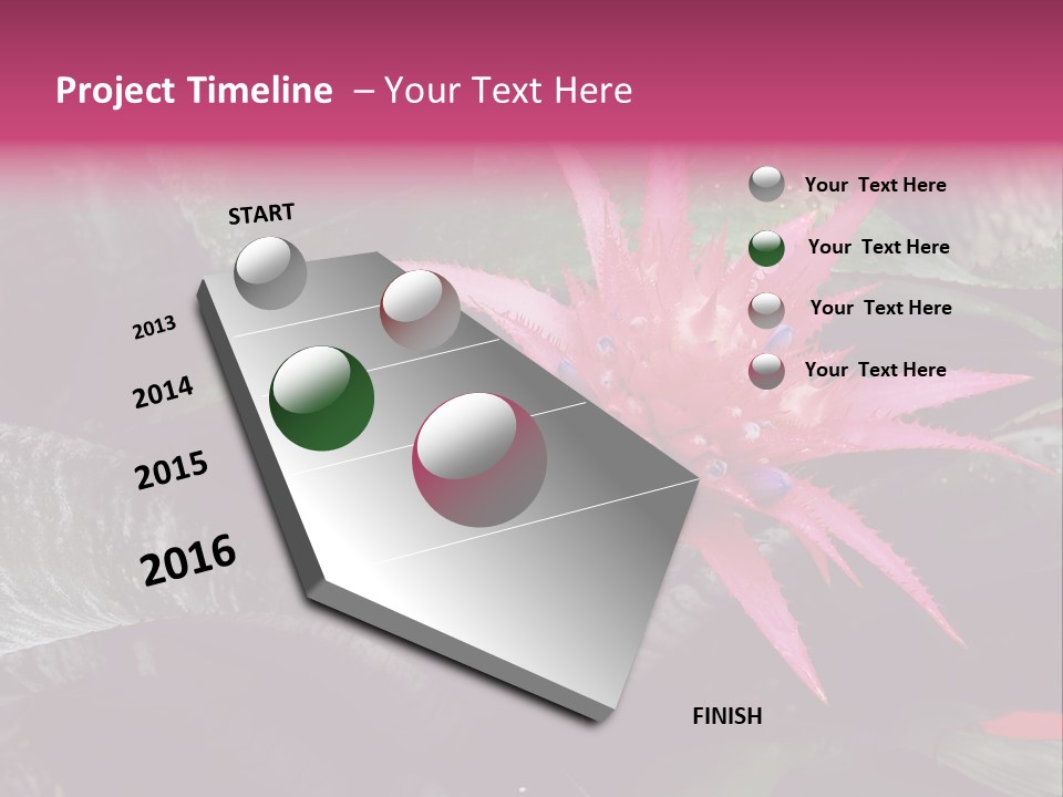 Pink Garden Plant PowerPoint Template