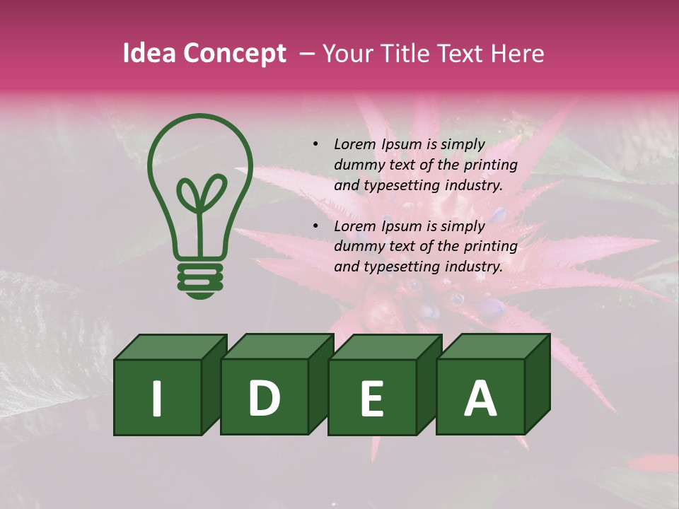Pink Garden Plant PowerPoint Template