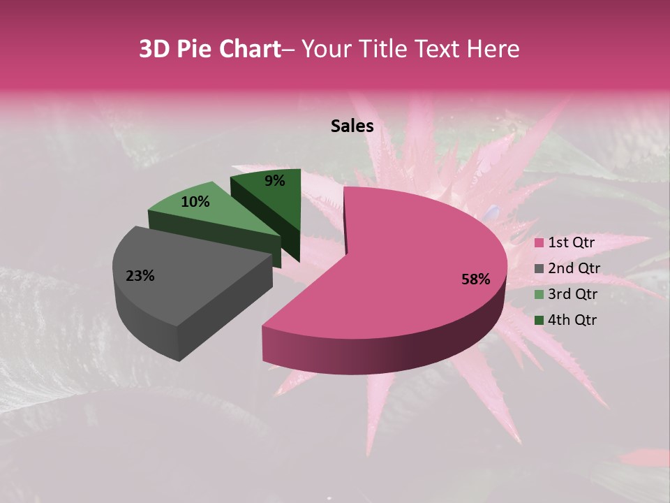 Pink Garden Plant PowerPoint Template