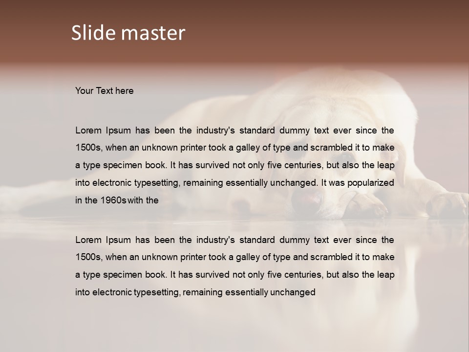 Patience Yellow Labrador Retriever House PowerPoint Template