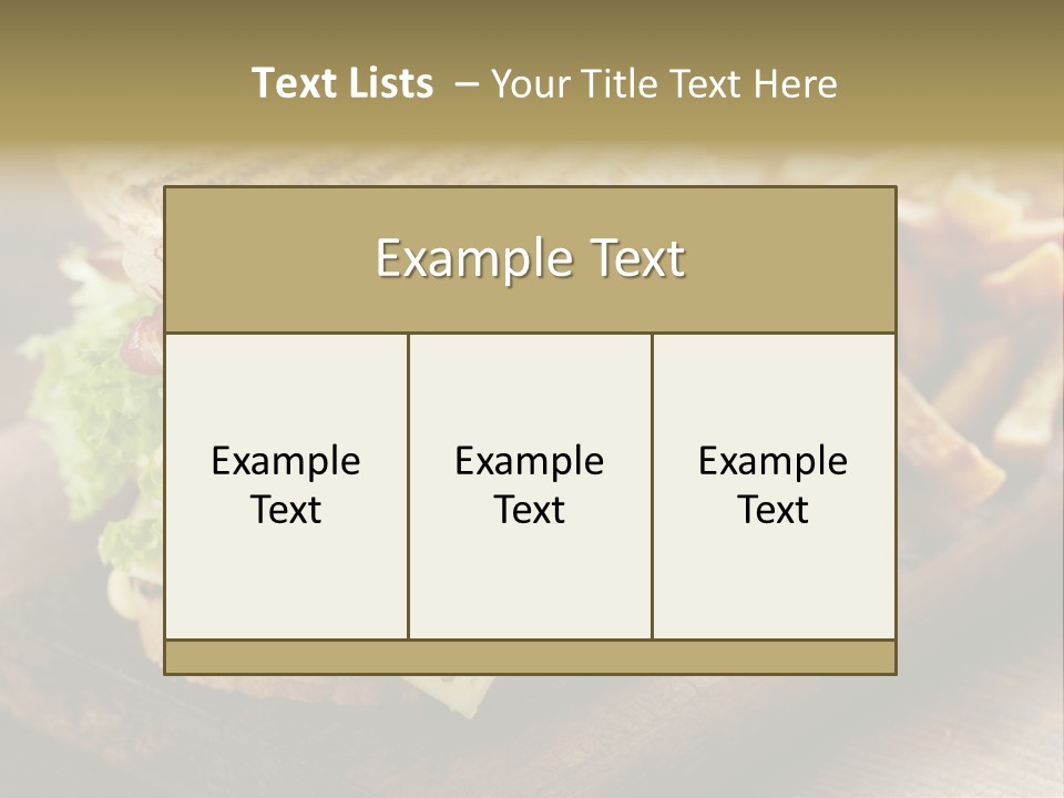 Cheese Toast Bread Blt PowerPoint Template