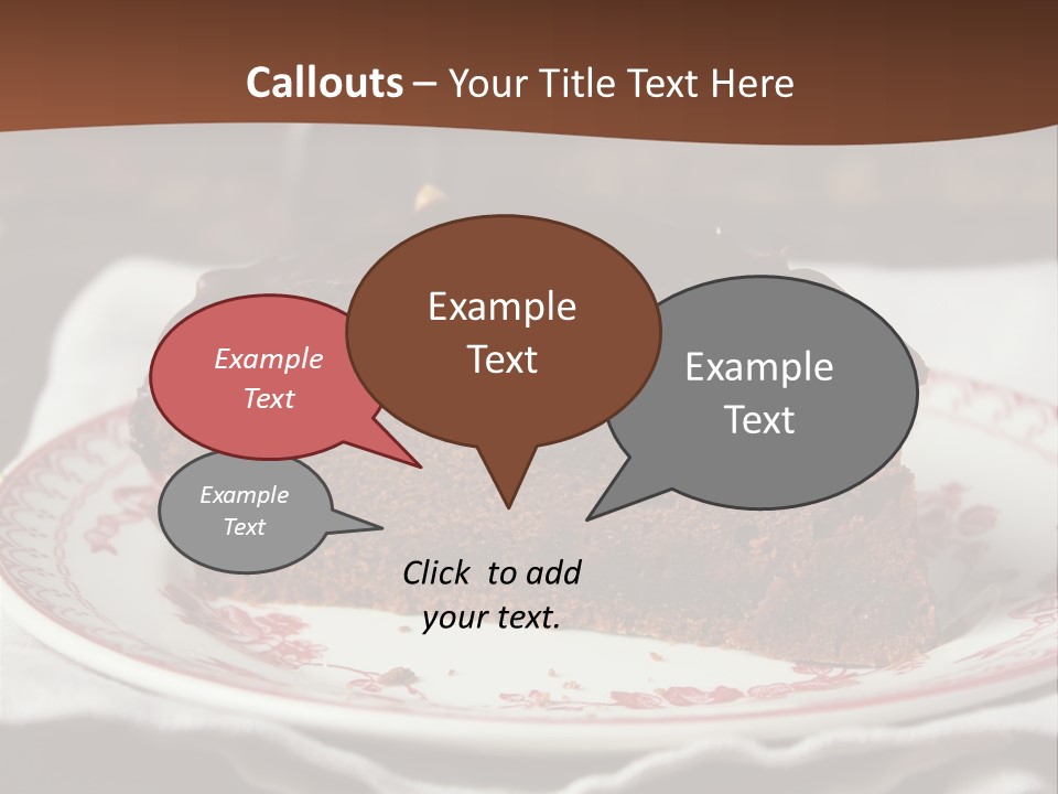 Party Christmas Cake Dark Chocolate Cake PowerPoint Template