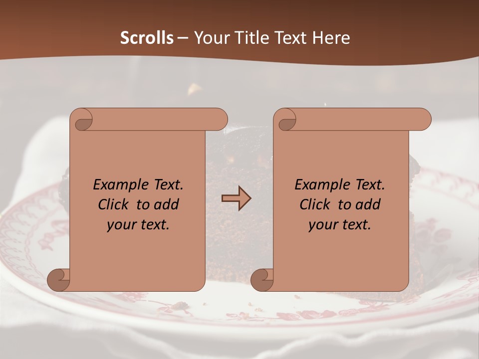 Party Christmas Cake Dark Chocolate Cake PowerPoint Template