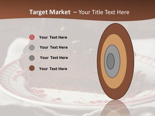 Party Christmas Cake Dark Chocolate Cake PowerPoint Template