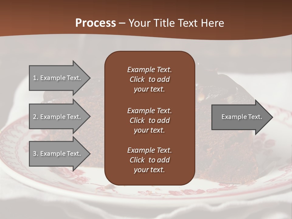 Party Christmas Cake Dark Chocolate Cake PowerPoint Template