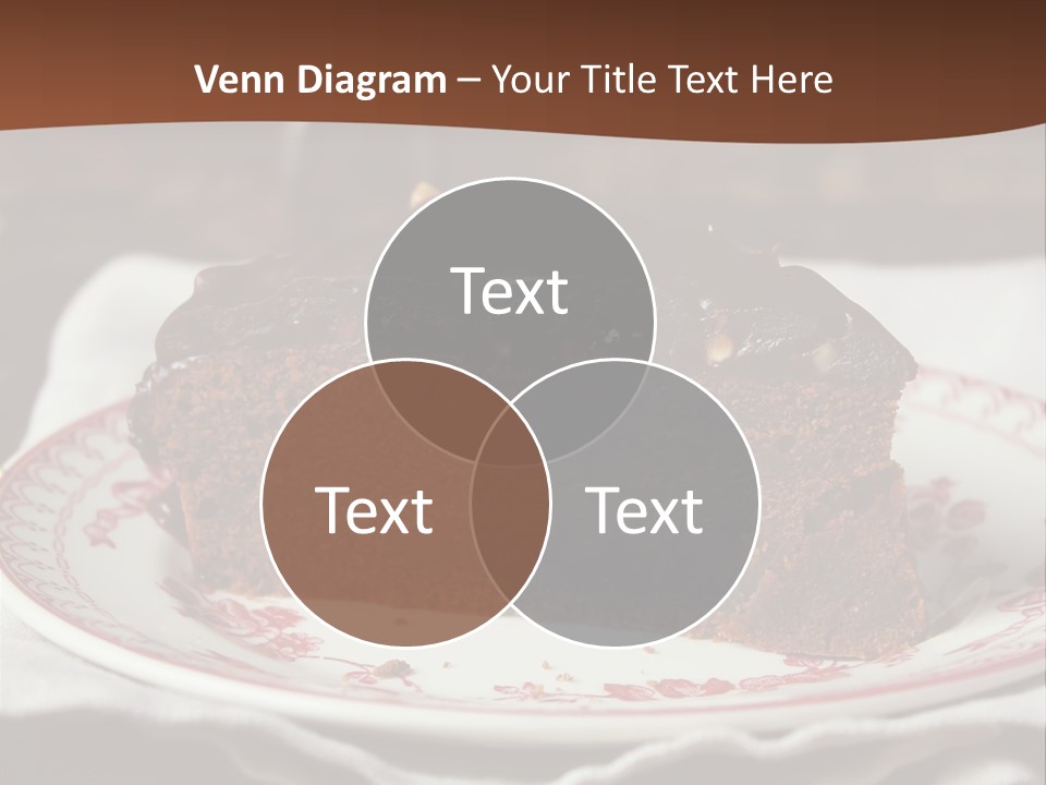 Party Christmas Cake Dark Chocolate Cake PowerPoint Template