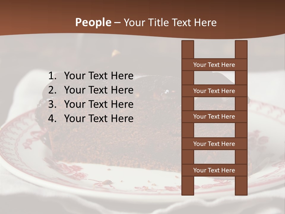 Party Christmas Cake Dark Chocolate Cake PowerPoint Template