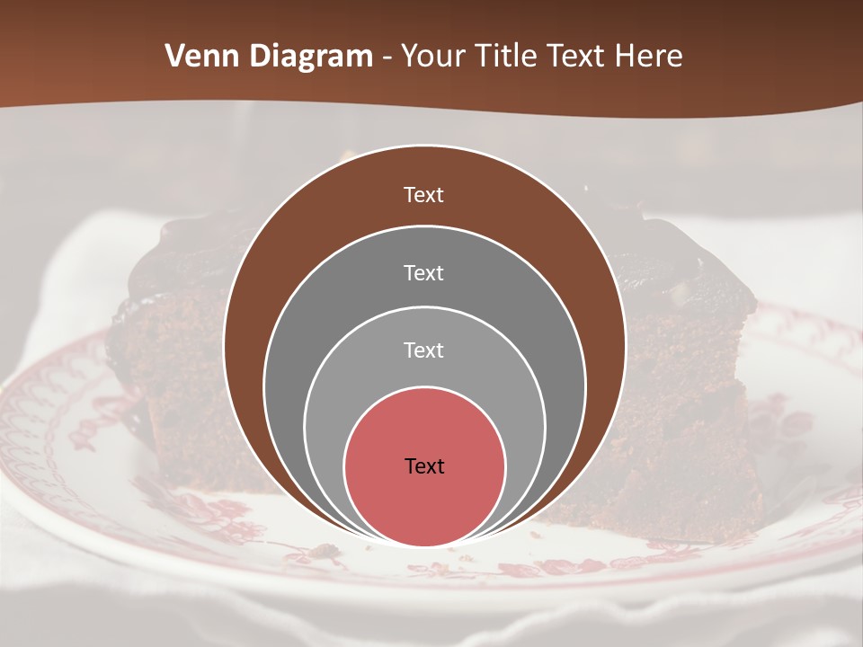 Party Christmas Cake Dark Chocolate Cake PowerPoint Template
