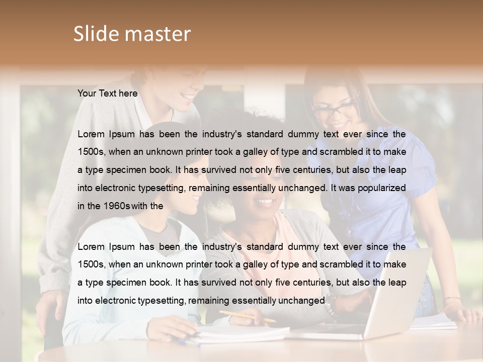 Books People Desk PowerPoint Template