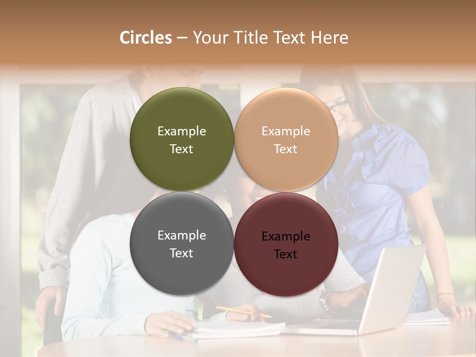 Books People Desk PowerPoint Template