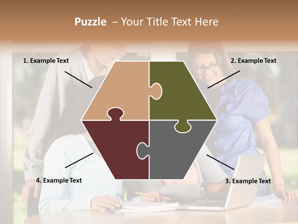 Books People Desk PowerPoint Template