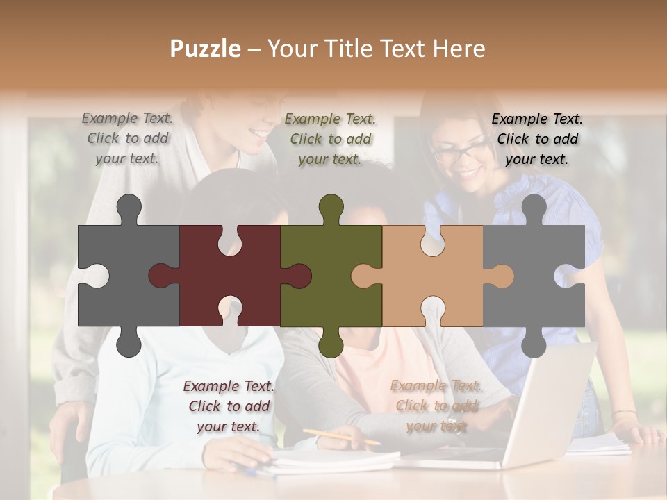 Books People Desk PowerPoint Template