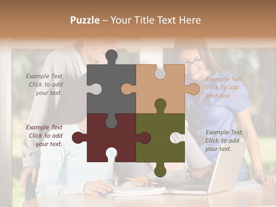 Books People Desk PowerPoint Template