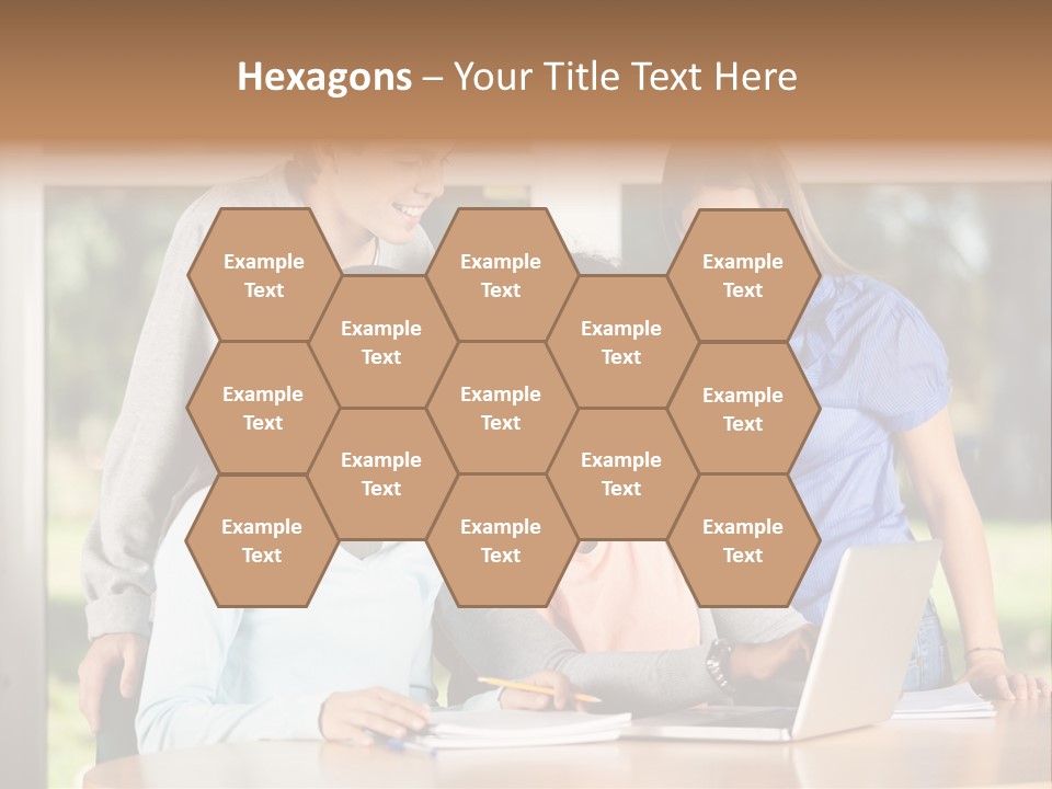 Books People Desk PowerPoint Template