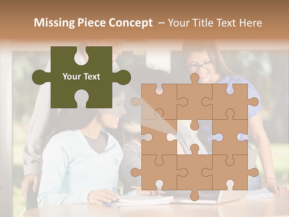 Books People Desk PowerPoint Template