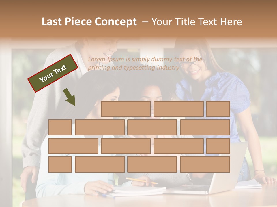 Books People Desk PowerPoint Template